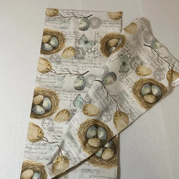 Bunny Tales Bird Nest and Butterfly Table Runner - Picture 5 of 6